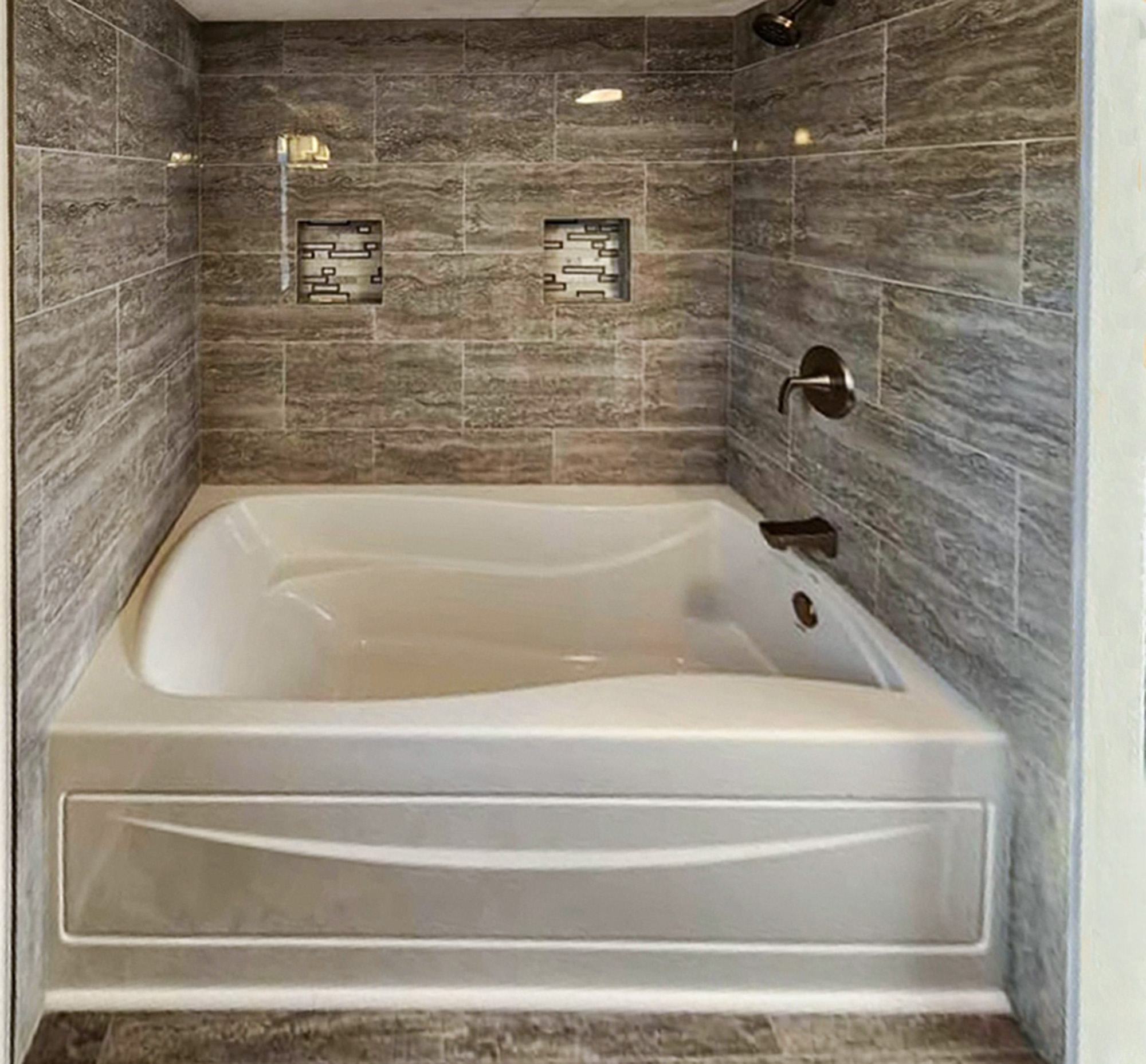 Bathroom tile surround installation
